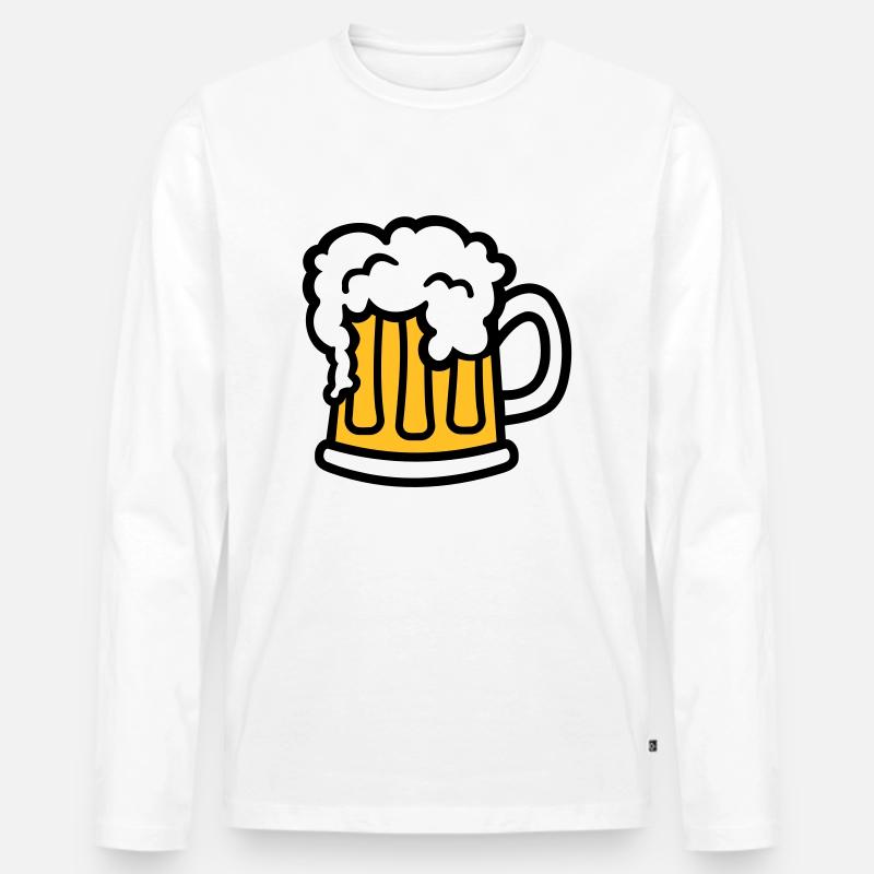 Bier - Männer Premium Bio Langarmshirt - Weiß