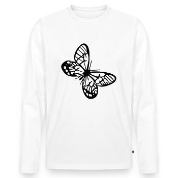 Schmetterlinge: Callitaera Aurora - T-shirt manches longues Premium bio Homme - blanc - Devant - Nico (187cm)