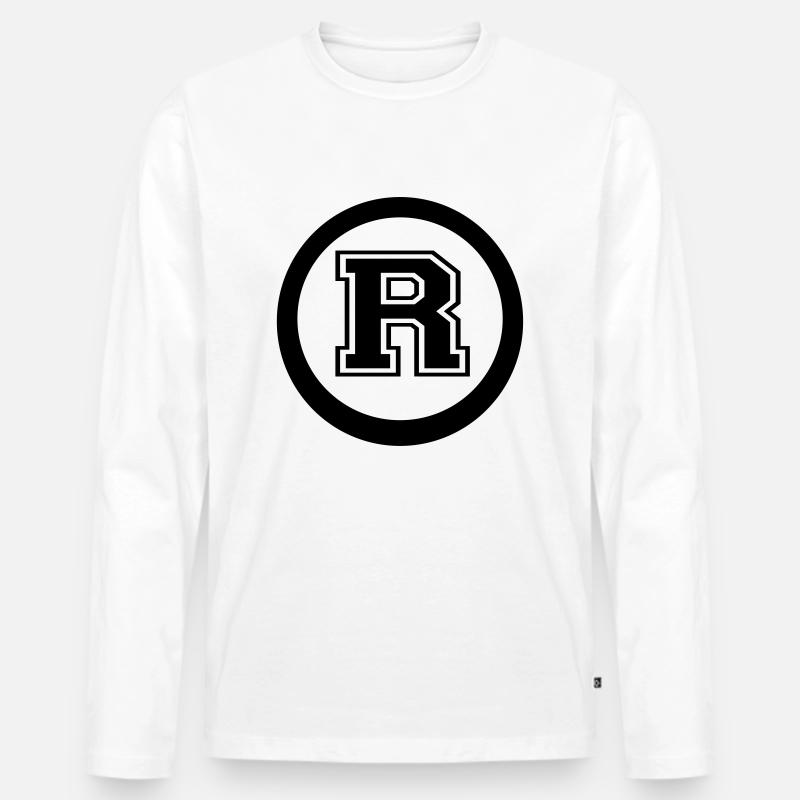 kreis r - Männer Premium Bio Langarmshirt - Weiß