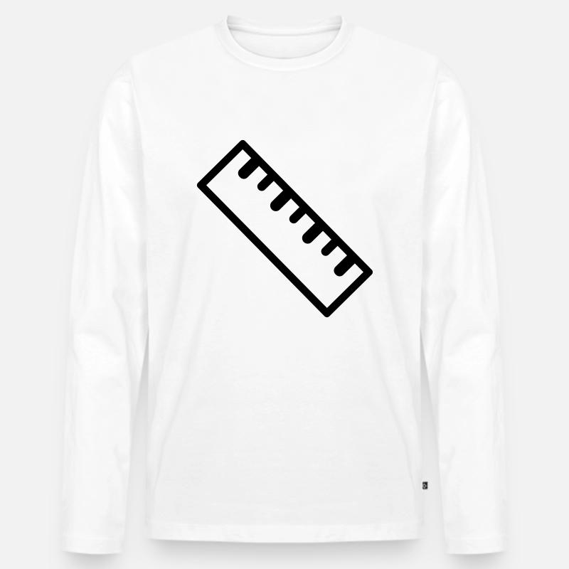Lineal - Männer Premium Bio Langarmshirt - Weiß