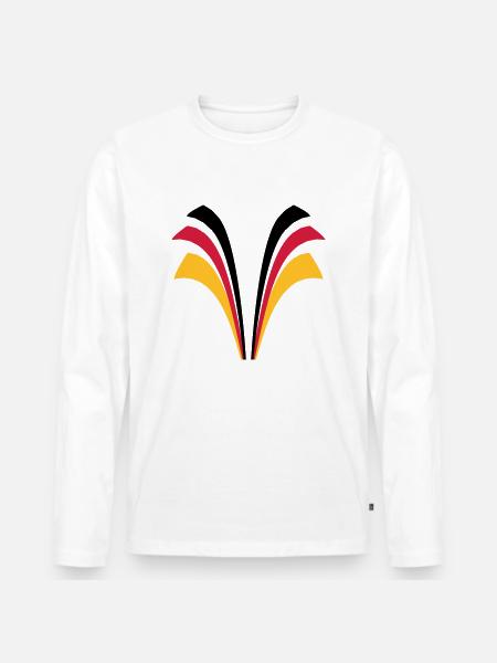 Strip lines flag of Germany - Men's Premium Organic Long Sleeve Shirt - white
