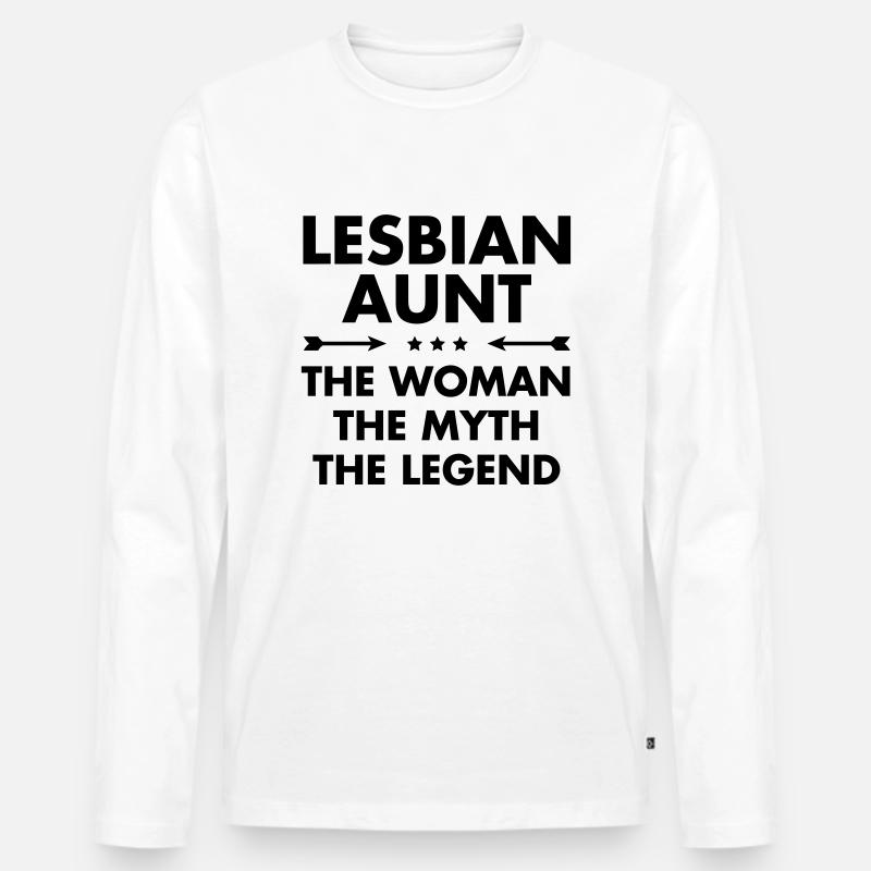 Lesbian Aunt - Männer Premium Bio Langarmshirt - Weiß