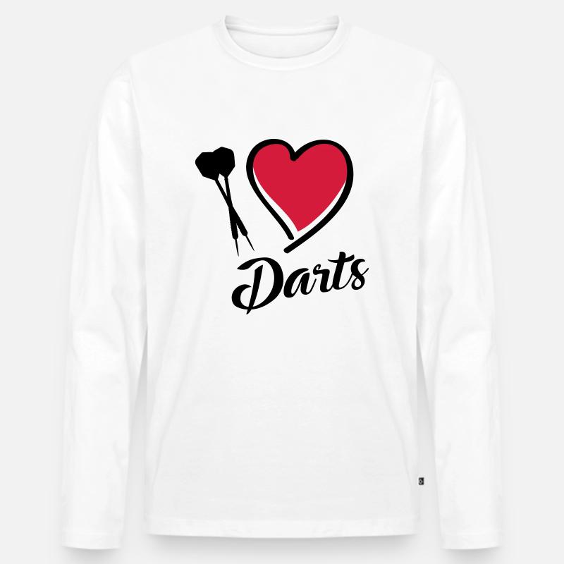 darts i love - Männer Premium Bio Langarmshirt - Weiß