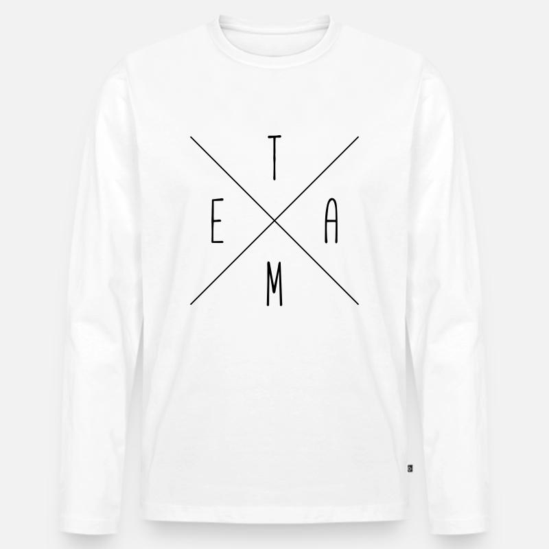 team - Männer Premium Bio Langarmshirt - Weiß