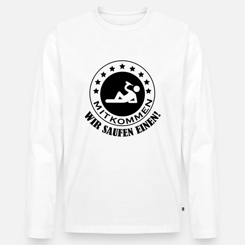 mitkommen_wir_saufen_einen_001 - Männer Premium Bio Langarmshirt - Weiß