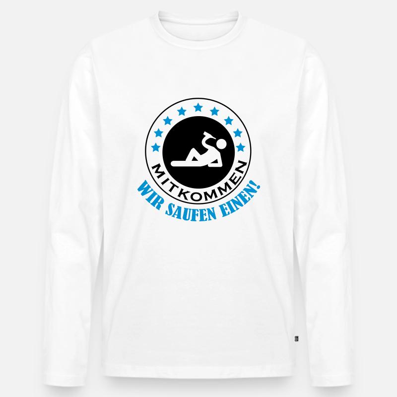 mitkommen_wir_saufen_einen_002 - Männer Premium Bio Langarmshirt - Weiß