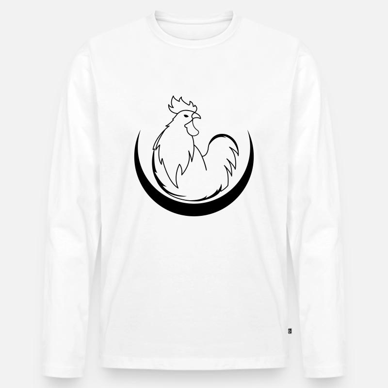 hahn_01 - Männer Premium Bio Langarmshirt - Weiß