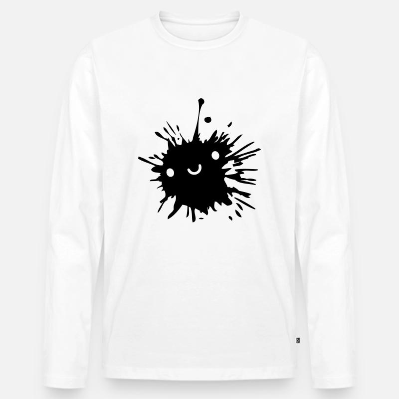 Niedlicher Suesser Klecks - Männer Premium Bio Langarmshirt - Weiß