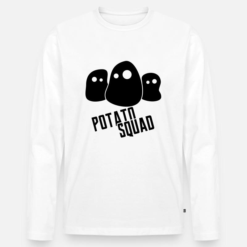PotatoSquad Logo - Männer Premium Bio Langarmshirt - Weiß