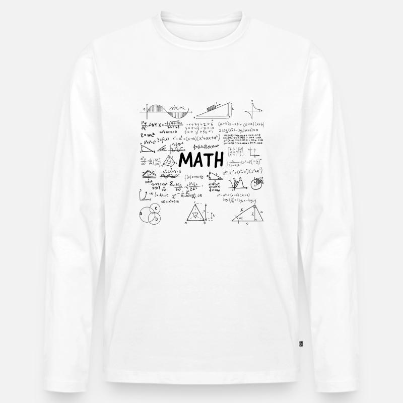 Mathe - Männer Premium Bio Langarmshirt - Weiß