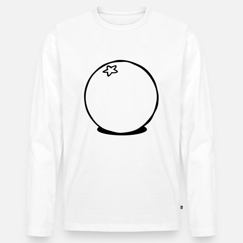 Vegetarisch Orange Obst - Männer Premium Bio Langarmshirt - Weiß