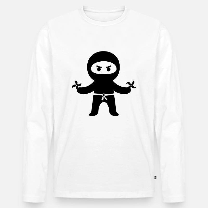 ninja - Männer Premium Bio Langarmshirt - Weiß