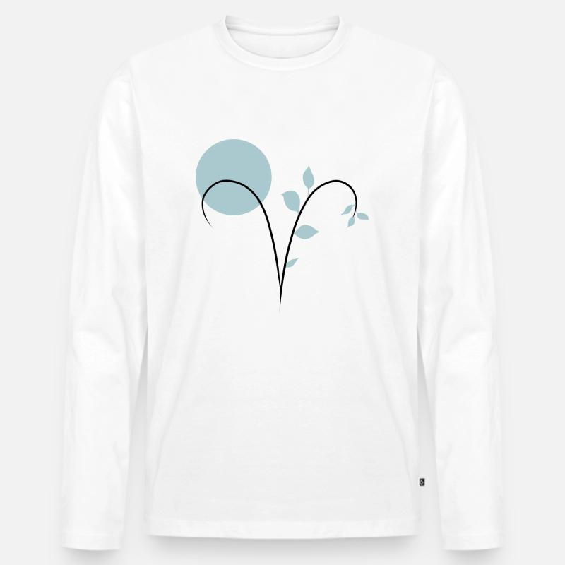 Astrologisches Zeichen widder Widder - Männer Premium Bio Langarmshirt - Weiß
