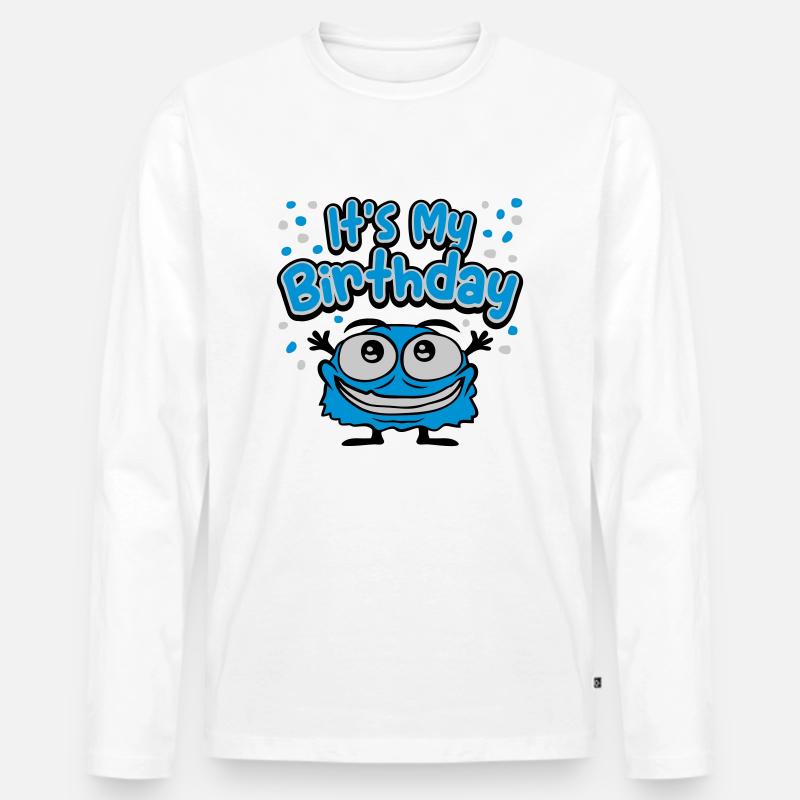 It s my birthday - Männer Premium Bio Langarmshirt - Weiß