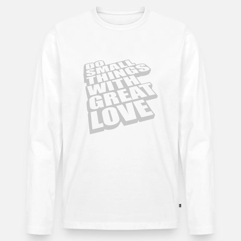 Zitat do small things - Männer Premium Bio Langarmshirt - Weiß
