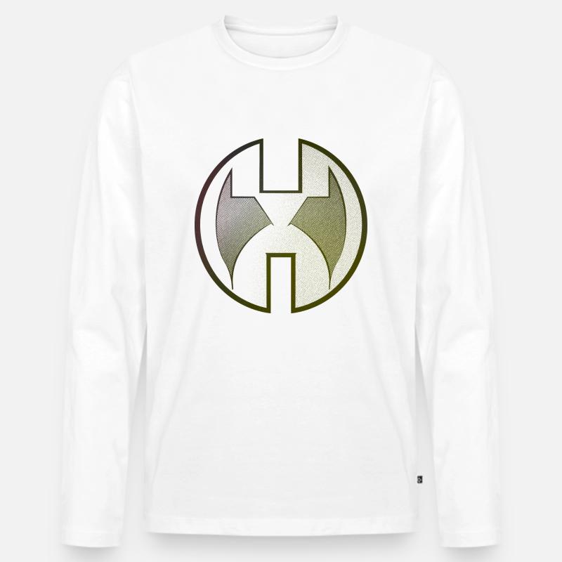 Maske - Männer Premium Bio Langarmshirt - Weiß