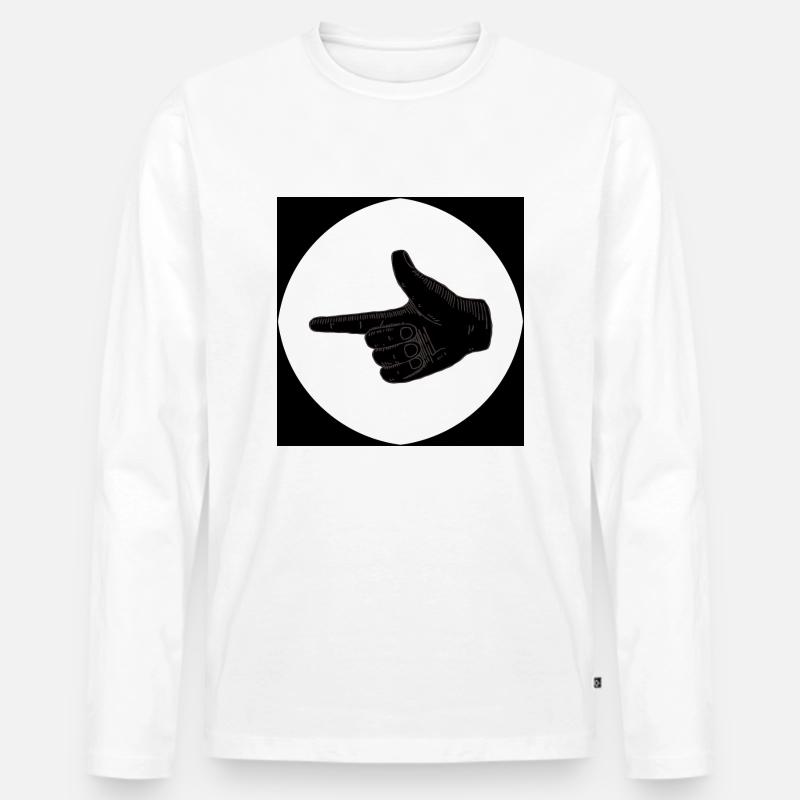 Transparenter Kreis mit schwarzen Rändern - Männer Premium Bio Langarmshirt - Weiß