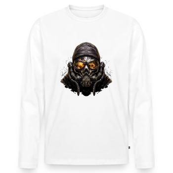 Scénario apocalyptique du masque à gaz - T-shirt manches longues Premium bio Homme - blanc - Devant - Nico (187cm)