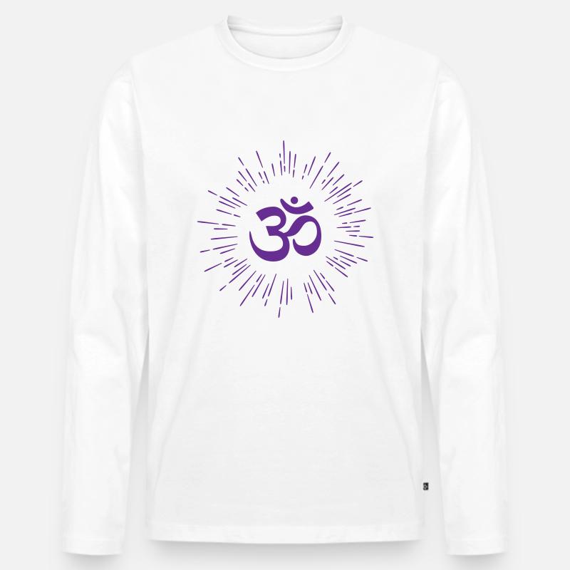 Yoga / Buddhismus / Karma - Männer Premium Bio Langarmshirt - Weiß