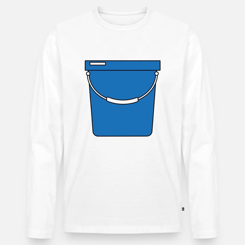 Eimer - Männer Premium Bio Langarmshirt - Weiß