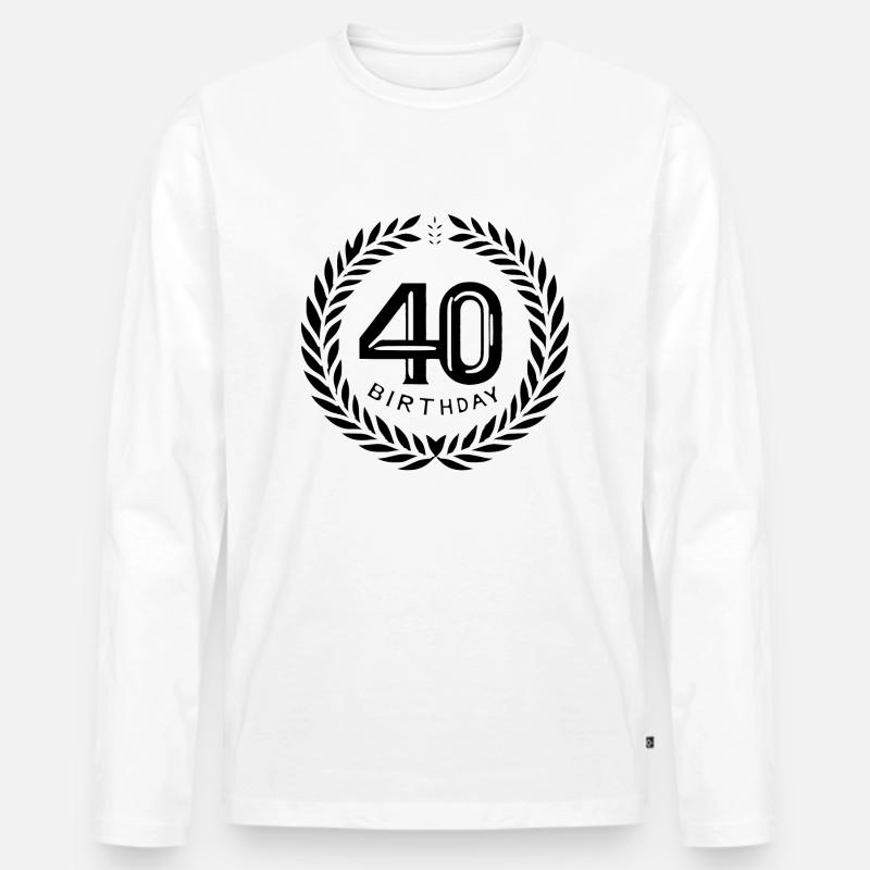 Vierzig 40 - Männer Premium Bio Langarmshirt - Weiß