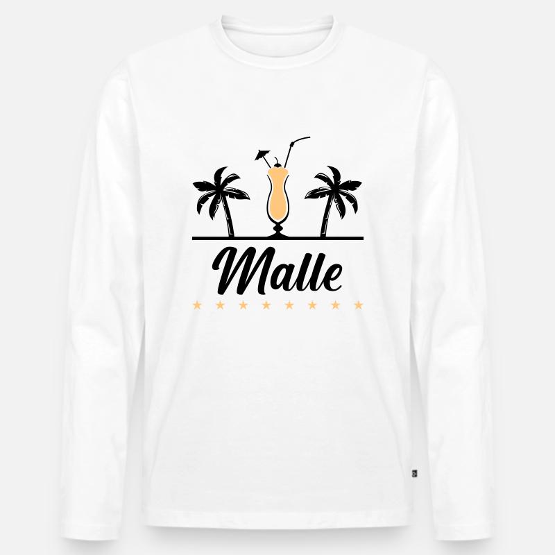 malle - Männer Premium Bio Langarmshirt - Weiß