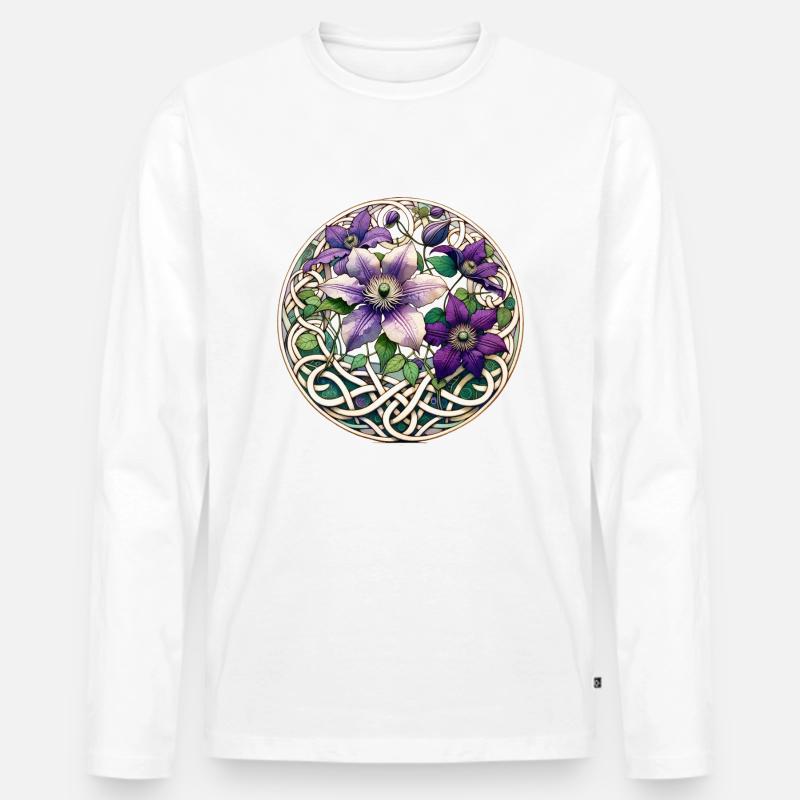 Waldrebe - Männer Premium Bio Langarmshirt - Weiß