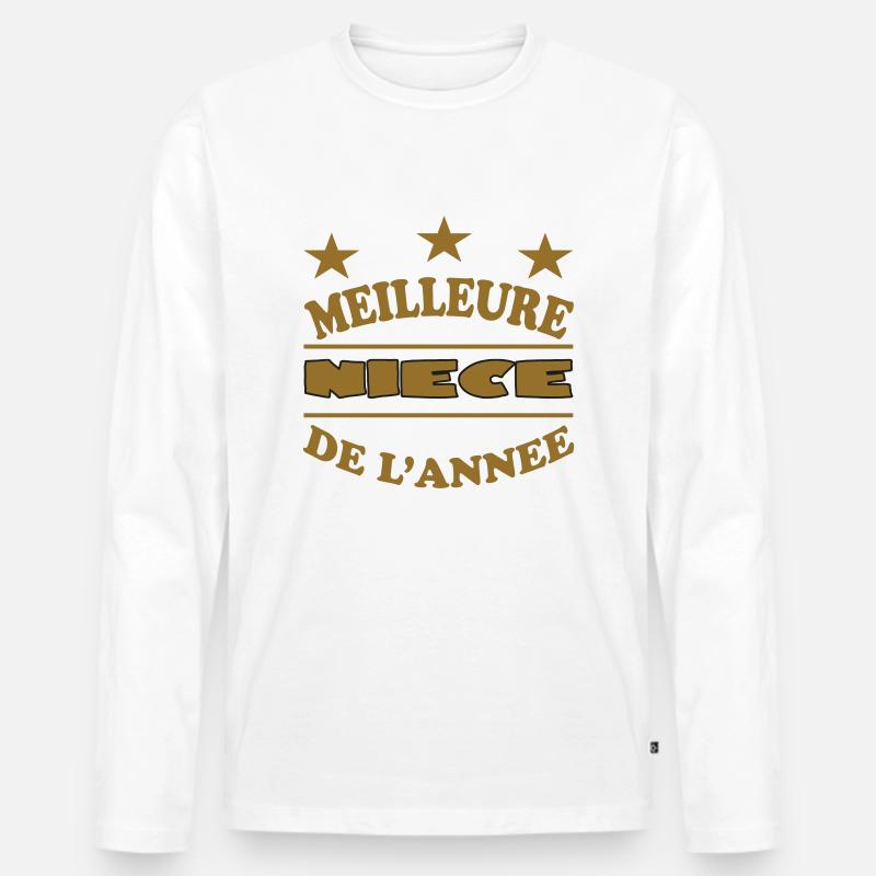 Beste Nichte - Männer Premium Bio Langarmshirt - Weiß