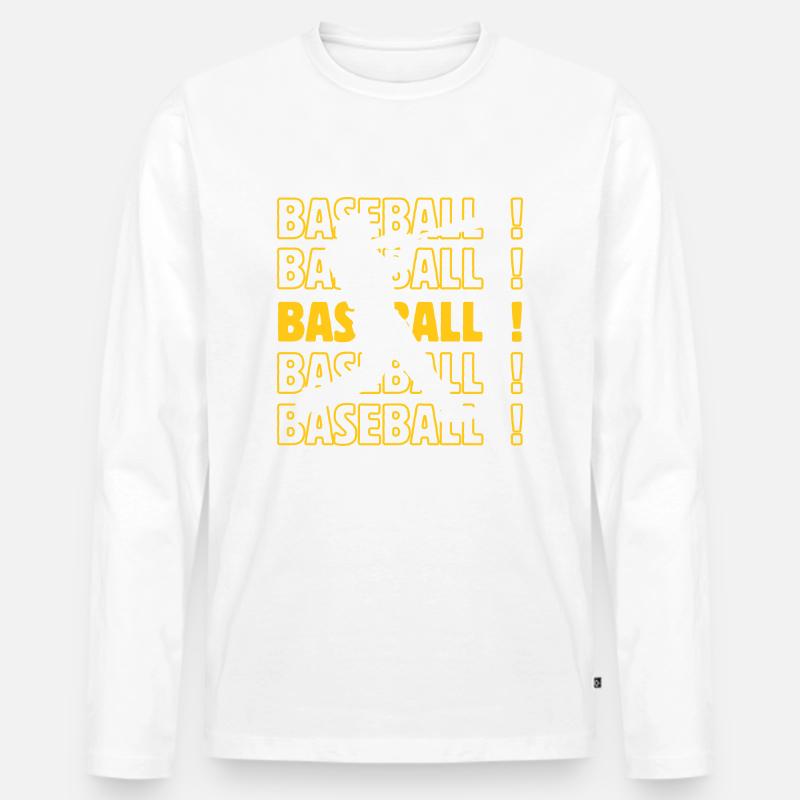 Baseball Baseball Baseball - Männer Premium Bio Langarmshirt - Weiß