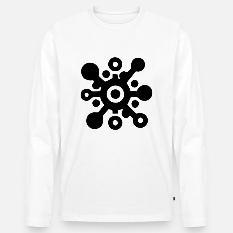 Verbindung - Männer Premium Bio Langarmshirt - Weiß
