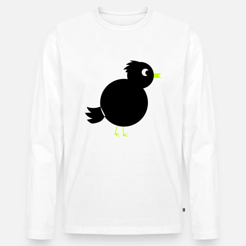 Bird Vogel - Männer Premium Bio Langarmshirt - Weiß