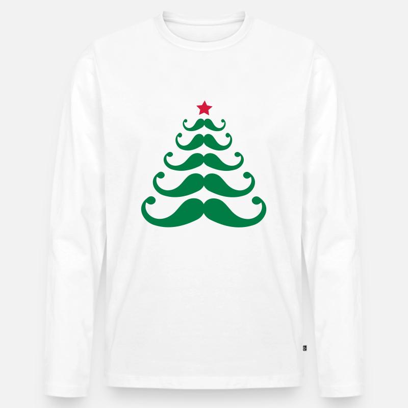 Barber Weihnachtsbaum - Männer Premium Bio Langarmshirt - Weiß