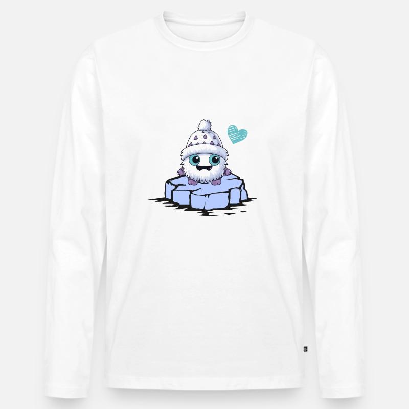 monster love eisscholle - Männer Premium Bio Langarmshirt - Weiß