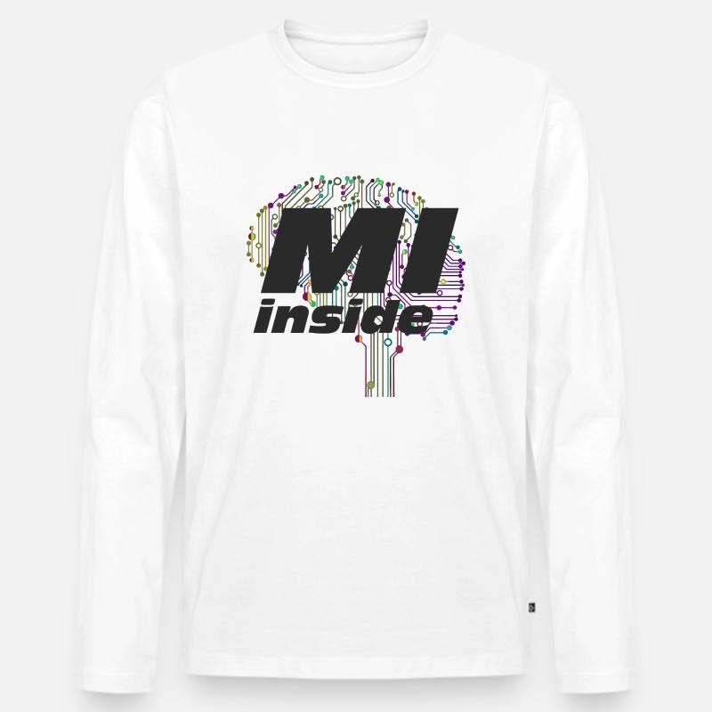 MI inside 1 - Männer Premium Bio Langarmshirt - Weiß