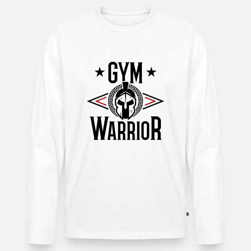 Gym Warrior Training Spartan - Männer Premium Bio Langarmshirt - Weiß