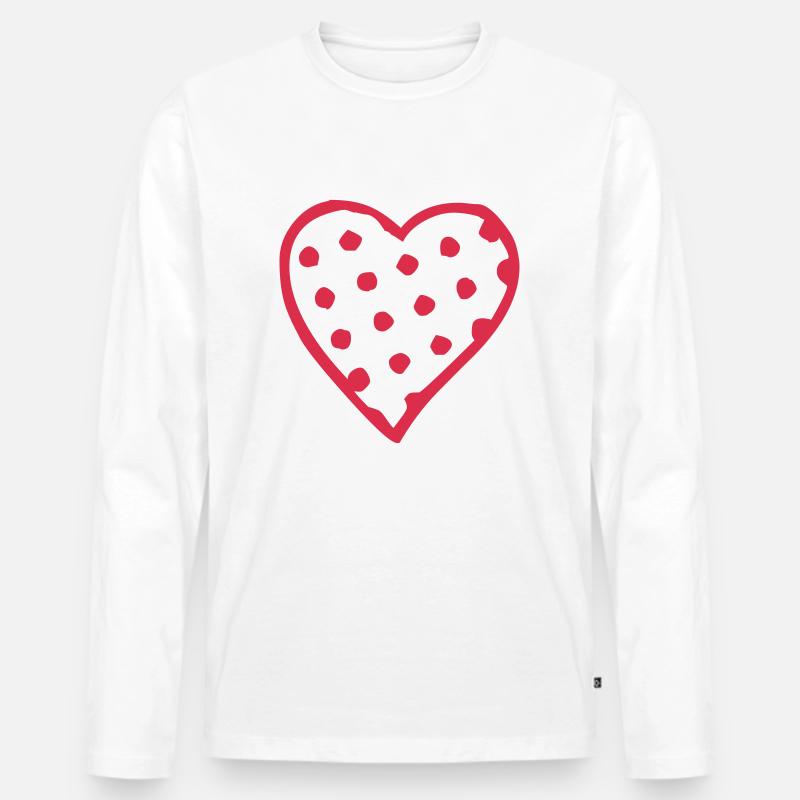 punktherz - Männer Premium Bio Langarmshirt - Weiß
