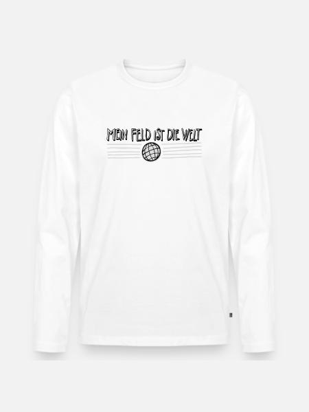 Die Welt - Männer Premium Bio Langarmshirt - Weiß