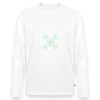 Effet de lueur de pilote de drone - T-shirt manches longues Premium bio Homme - blanc - Devant - Nico (187cm)