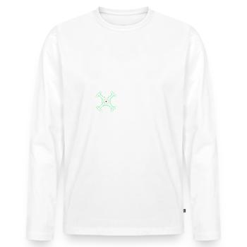 Effet de lueur pilote de drone - T-shirt manches longues Premium bio Homme - blanc - Devant - Nico (187cm)