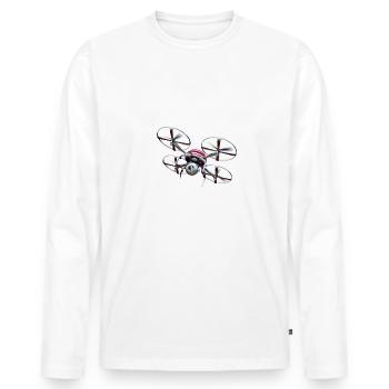 Drone Non Vous ne pouvez pas le piloter - T-shirt manches longues Premium bio Homme - blanc - Devant - Nico (187cm)