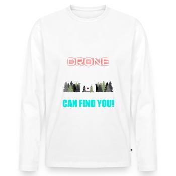 Ne plaisantez pas avec un pilote de drone - drone - T-shirt manches longues Premium bio Homme - blanc - Devant - Nico (187cm)