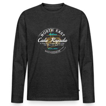 Cala Rajada - T-shirt manches longues Premium bio Homme - anthracite chiné - Devant - Nico (187cm)