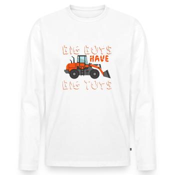 Excavator construction site guys Excavator Excavator driver - Men's Premium Organic Long Sleeve Shirt - white - Front - Nico (187cm)