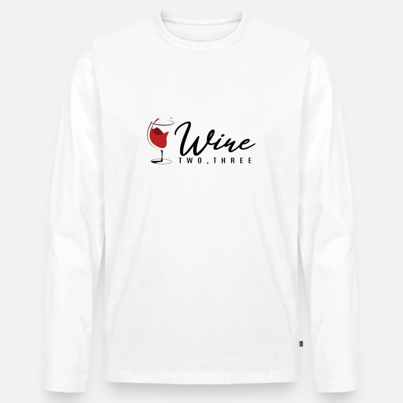 Wine two three , Wein Winzer - Männer Premium Bio Langarmshirt - Weiß