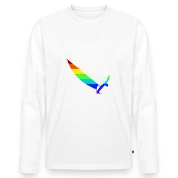 Catamaran in rainbow - Men's Premium Organic Long Sleeve Shirt - white - Front - Nico (187cm)
