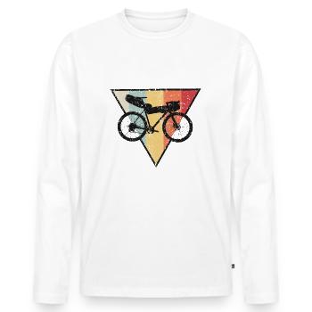 Road bike bikepacking gravel bike - Men's Premium Organic Long Sleeve Shirt - white - Front - Nico (187cm)