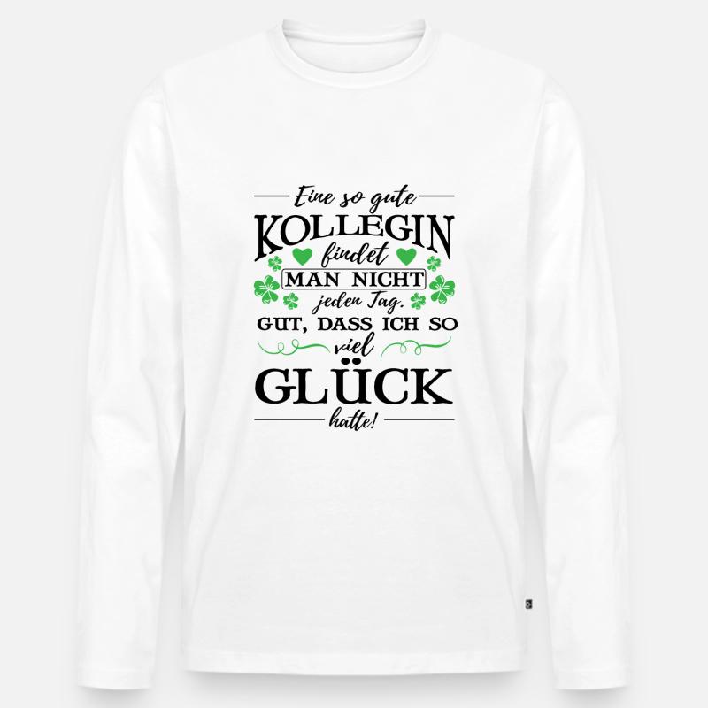 Arbeitskollegin Kollegin Geschenk - Männer Premium Bio Langarmshirt - Weiß