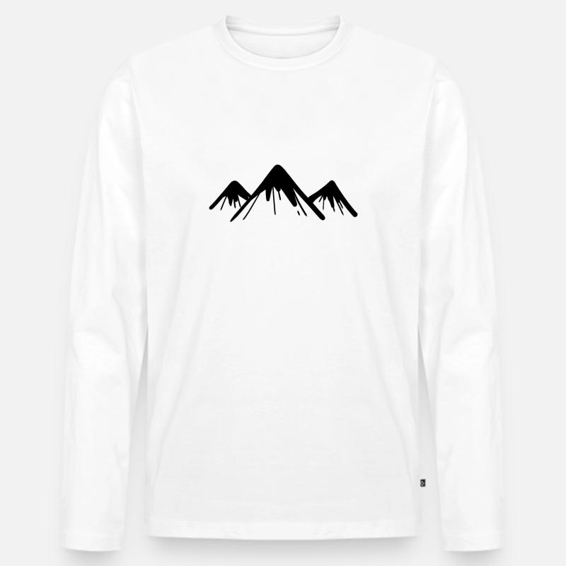 Berg Berge - Männer Premium Bio Langarmshirt - Weiß