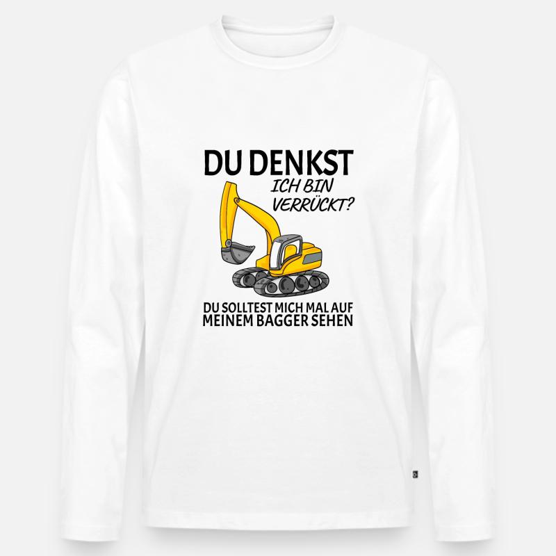 Baggerfahrer Bagger - Männer Premium Bio Langarmshirt - Weiß