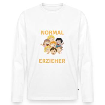 Erzieher Abschiedsgeschenk Danke lustiger Spruch - Männer Premium Bio Langarmshirt - Weiß - Vorne - Nico (187cm)